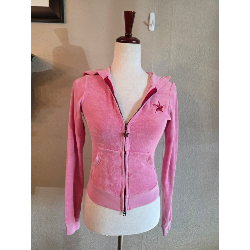 VTG People's Liberation Women's Full Zip Hoodie SZ XS Hot Pink Y2K Paris Hilton